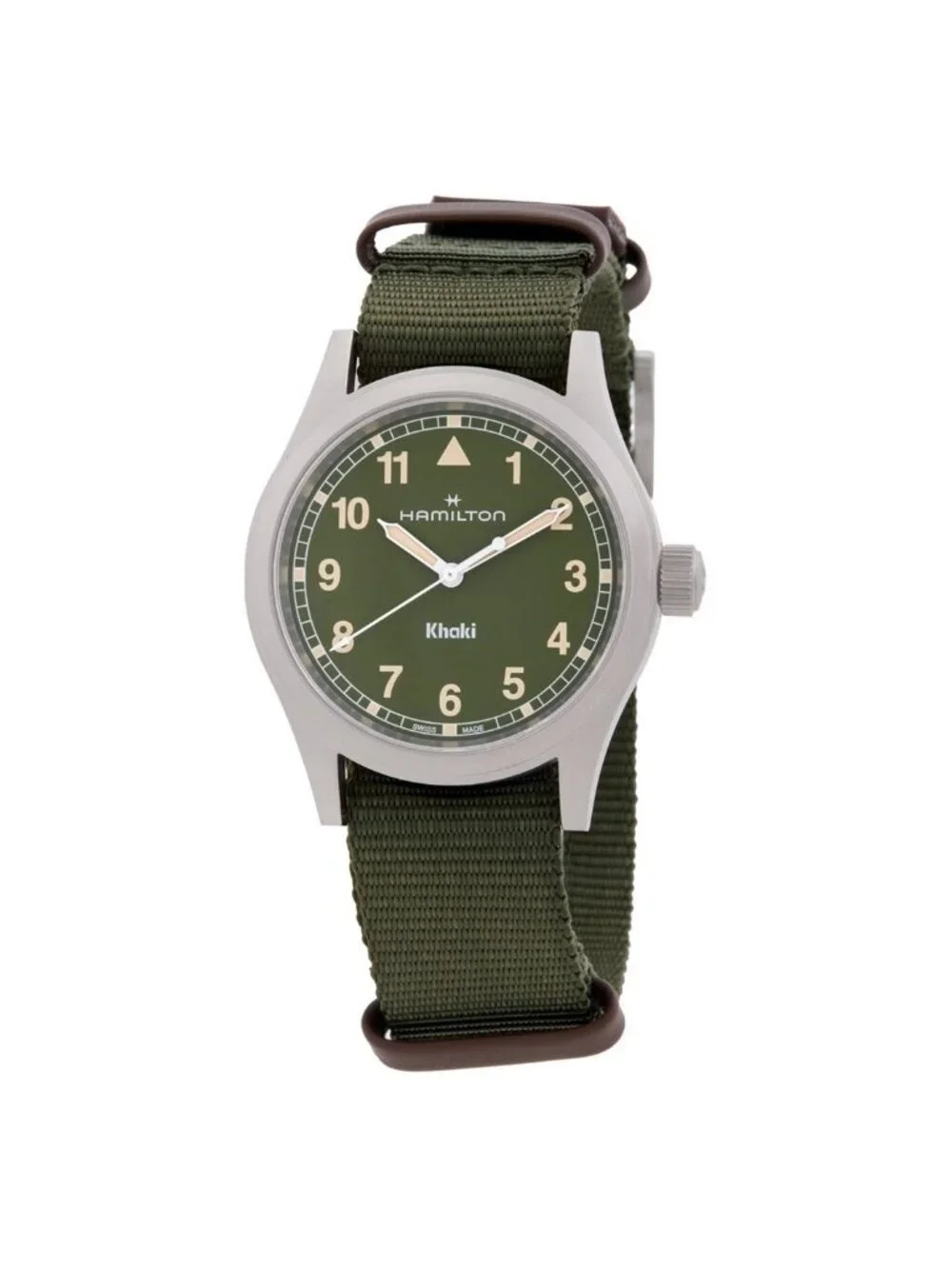 NWT Hamilton Khaki Field Quartz Green Dial Watch